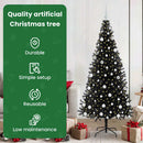vidaXL Karácsonyfa 300 LED-del állvánnyal Fekete 180 cm PVC