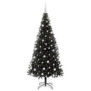 vidaXL Karácsonyfa 300 LED-del állvánnyal Fekete 180 cm PVC