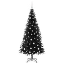 vidaXL Karácsonyfa 300 LED-del állvánnyal Fekete 180 cm PVC