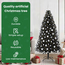 vidaXL Karácsonyfa 300 LED-del állvánnyal Fekete 180 cm PVC