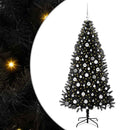 vidaXL Karácsonyfa 300 LED-del állvánnyal Fekete 180 cm PVC