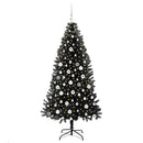 vidaXL Karácsonyfa 300 LED-del állvánnyal Fekete 180 cm PVC