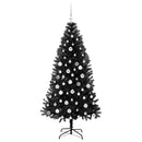vidaXL Karácsonyfa 300 LED-del állvánnyal Fekete 180 cm PVC