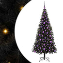 vidaXL Karácsonyfa 300 LED-del állvánnyal Fekete 180 cm PVC