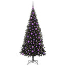 vidaXL Karácsonyfa 300 LED-del állvánnyal Fekete 180 cm PVC