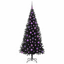 vidaXL Karácsonyfa 300 LED-del állvánnyal Fekete 180 cm PVC