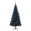 vidaXL Karácsonyfa 300 LED-del állvánnyal Fekete 180 cm PVC
