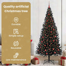 vidaXL Karácsonyfa 300 LED-del állvánnyal Fekete 210 cm PVC
