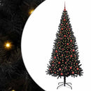 vidaXL Karácsonyfa 300 LED-del állvánnyal Fekete 210 cm PVC