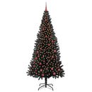 vidaXL Karácsonyfa 300 LED-del állvánnyal Fekete 210 cm PVC