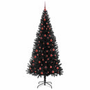 vidaXL Karácsonyfa 300 LED-del állvánnyal Fekete 210 cm PVC