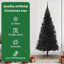vidaXL Karácsonyfa 300 LED-del állvánnyal Fekete 210 cm PVC