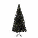 vidaXL Karácsonyfa 300 LED-del állvánnyal Fekete 210 cm PVC