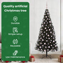 vidaXL Karácsonyfa 300 LED-del állvánnyal Fekete 210 cm PVC