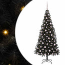 vidaXL Karácsonyfa 300 LED-del állvánnyal Fekete 210 cm PVC