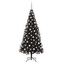vidaXL Karácsonyfa 300 LED-del állvánnyal Fekete 210 cm PVC