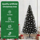 vidaXL Karácsonyfa 300 LED-del állvánnyal Fekete 210 cm PVC