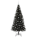 vidaXL Karácsonyfa 300 LED-del állvánnyal Fekete 210 cm PVC