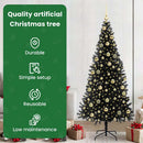 vidaXL Karácsonyfa 300 LED-del állvánnyal Fekete 210 cm PVC