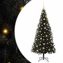 vidaXL Karácsonyfa 300 LED-del állvánnyal Fekete 210 cm PVC