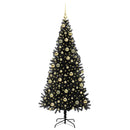 vidaXL Karácsonyfa 300 LED-del állvánnyal Fekete 210 cm PVC
