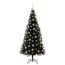 vidaXL Karácsonyfa 300 LED-del állvánnyal Fekete 210 cm PVC