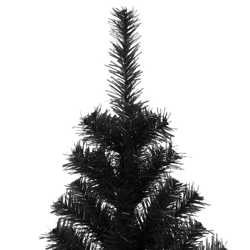 vidaXL Karácsonyfa 300 LED-del állvánnyal Fekete 210 cm PVC
