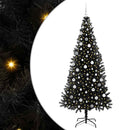 vidaXL Karácsonyfa 300 LED-del állvánnyal Fekete 210 cm PVC