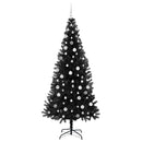 vidaXL Karácsonyfa 300 LED-del állvánnyal Fekete 210 cm PVC