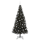 vidaXL Karácsonyfa 300 LED-del állvánnyal Fekete 210 cm PVC