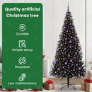 vidaXL Karácsonyfa 300 LED-del állvánnyal Fekete 210 cm PVC