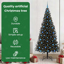 vidaXL Karácsonyfa 300 LED-del állvánnyal Fekete 210 cm PVC