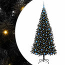 vidaXL Karácsonyfa 300 LED-del állvánnyal Fekete 210 cm PVC