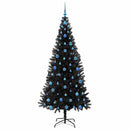 vidaXL Karácsonyfa 300 LED-del állvánnyal Fekete 210 cm PVC