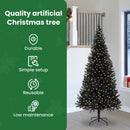vidaXL Karácsonyfa 300 LED-del állvánnyal Fekete 240 cm PVC