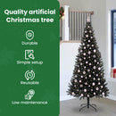 vidaXL Karácsonyfa 300 LED-del állvánnyal Fekete 240 cm PVC