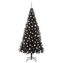 vidaXL Karácsonyfa 300 LED-del állvánnyal Fekete 240 cm PVC