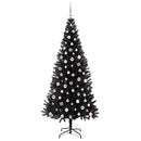 vidaXL Karácsonyfa 300 LED-del állvánnyal Fekete 240 cm PVC