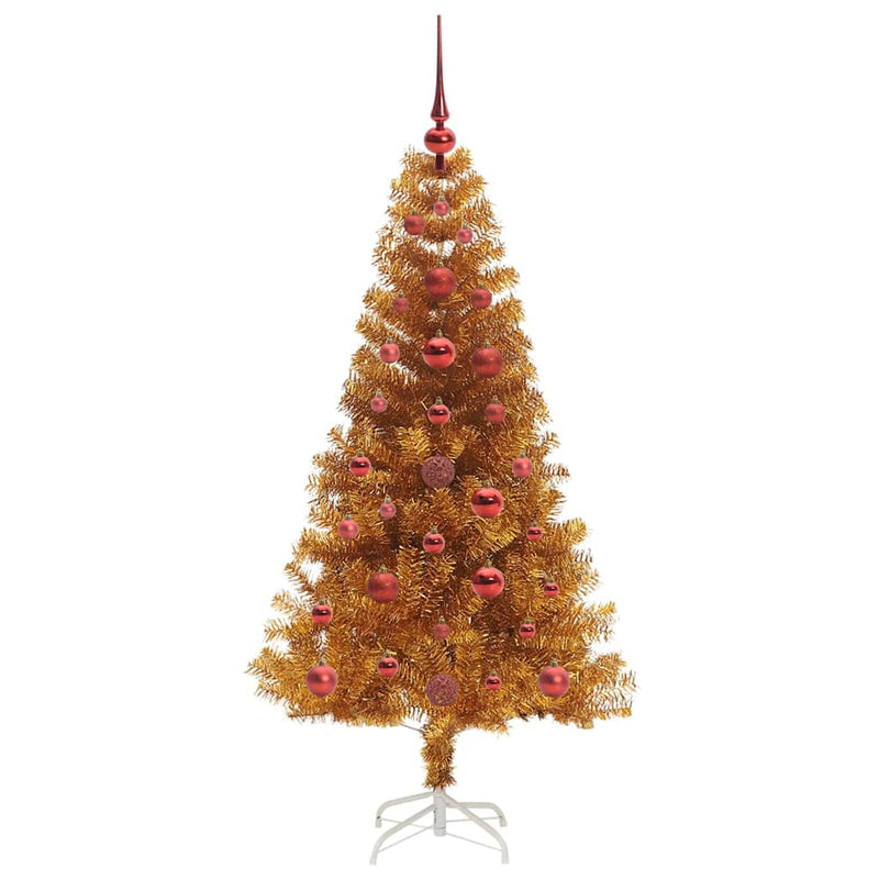 vidaXL Karácsonyfa 150 LED-del állvánnyal Arany 120 cm PET