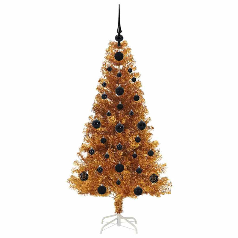 vidaXL Karácsonyfa 150 LED-del állvánnyal Arany 120 cm PET