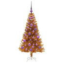 vidaXL Karácsonyfa 150 LED-del állvánnyal Arany 120 cm PET