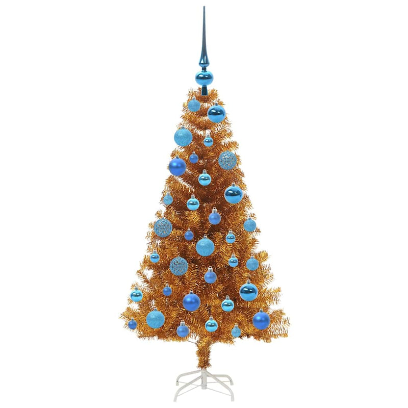 vidaXL Karácsonyfa 150 LED-del állvánnyal Arany 120 cm PET