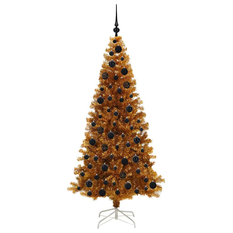 vidaXL Karácsonyfa 300 LED-del állvánnyal Arany 180 cm PET