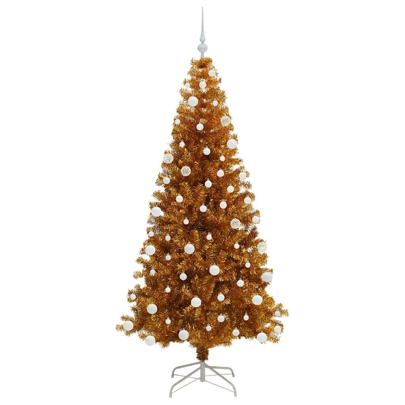 vidaXL Karácsonyfa 300 LED-del állvánnyal Arany 180 cm PET