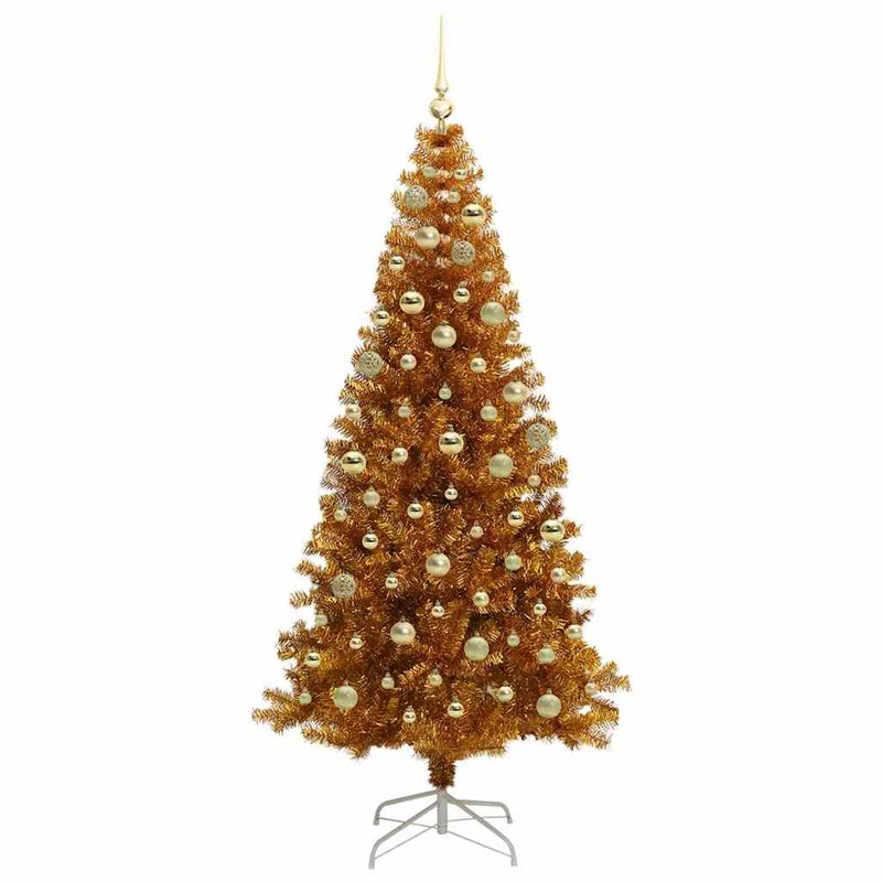 vidaXL Karácsonyfa 300 LED-del állvánnyal Arany 180 cm PET