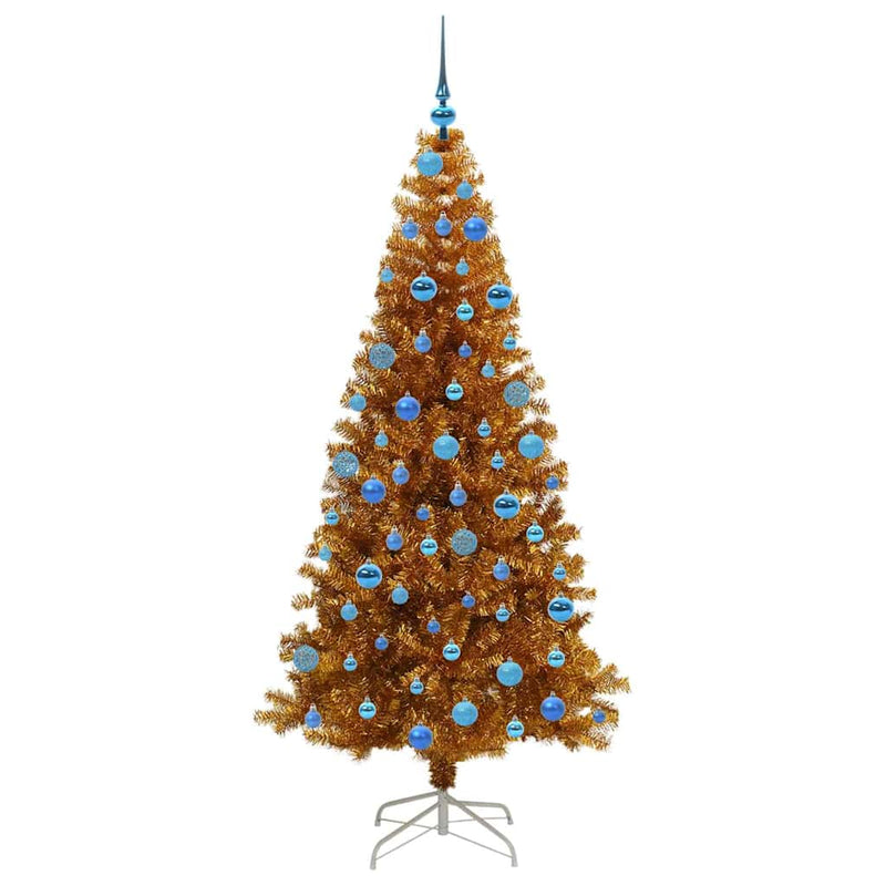 vidaXL Karácsonyfa 300 LED-del állvánnyal Arany 180 cm PET