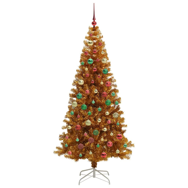 vidaXL Karácsonyfa 300 LED-del állvánnyal Arany 180 cm PET