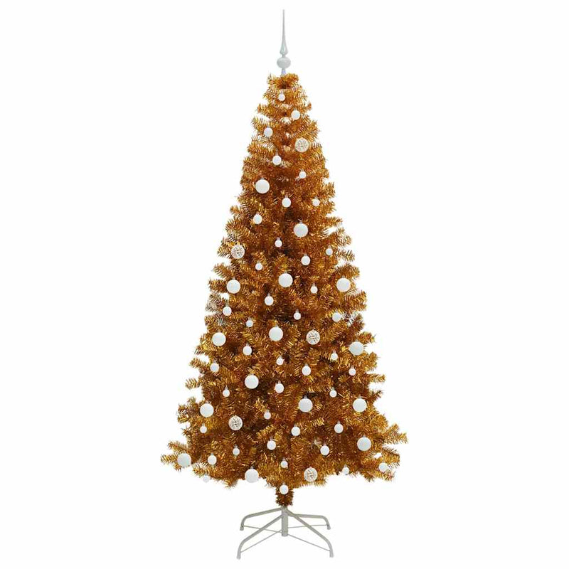 vidaXL Karácsonyfa 300 LED-del állvánnyal Arany 210 cm PET