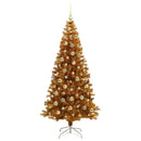 vidaXL Karácsonyfa 300 LED-del állvánnyal Arany 210 cm PET