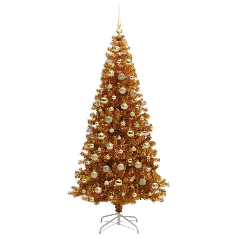 vidaXL Karácsonyfa 300 LED-del állvánnyal Arany 210 cm PET